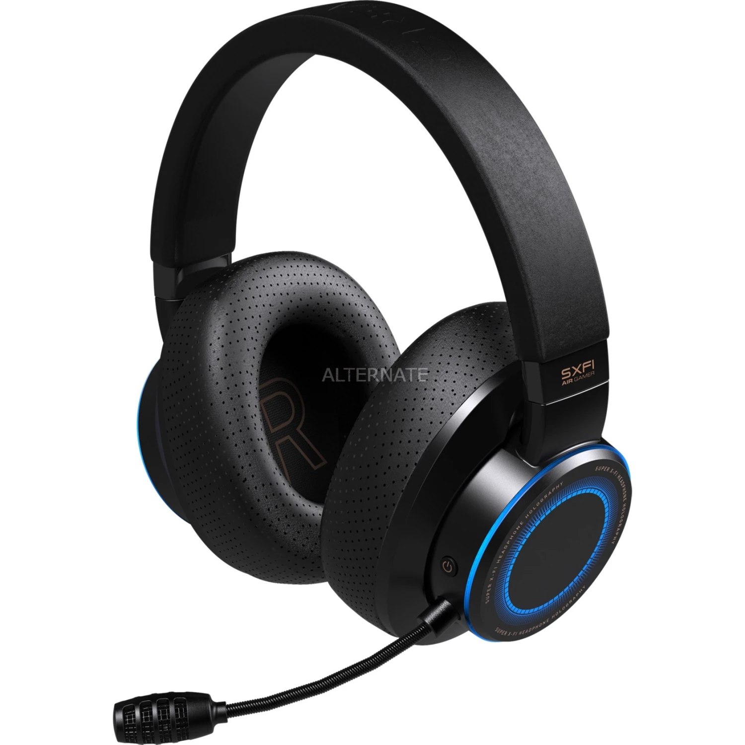 Gaming Headsets Creative SXFI AIR GAMER, Gaming-Headset (schwarz/blau, USB-C, Klinke)