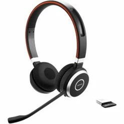Kopfhörer Jabra Evolve 65 UC Duo, Headset (schwarz/silber, Bluetooth 3.0, NFC)